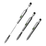 6-in-1 Multifunctional Pen: Stylus Touch Pen, Screwdriver (Slotted + Phillips), Ruler, Spirit Level, Ballpoint Pen