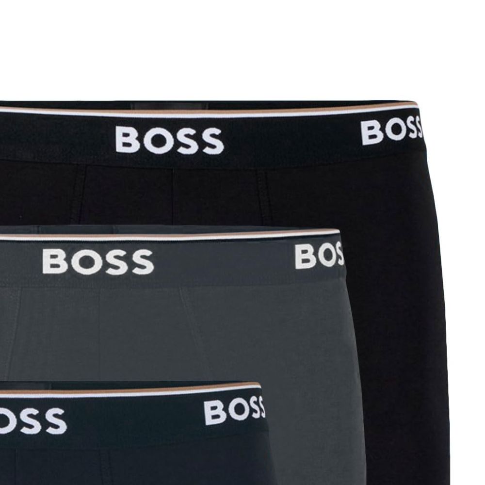 BOSS men's boxer shorts (pack of 3): cotton stretch, logo waistband
