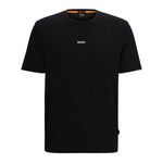 BOSS Herren T-Shirt aus Baumwoll-Mix mit Stretch-Elasthan, Logo-Print