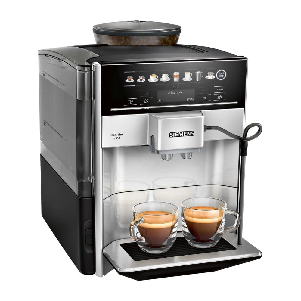 SIEMENS 'EQ6 Plus S300' Kaffeevollautomat für viele Kaffeespezialitäten, Milch-Aufschäumdüse, Keramikmahlwerk
