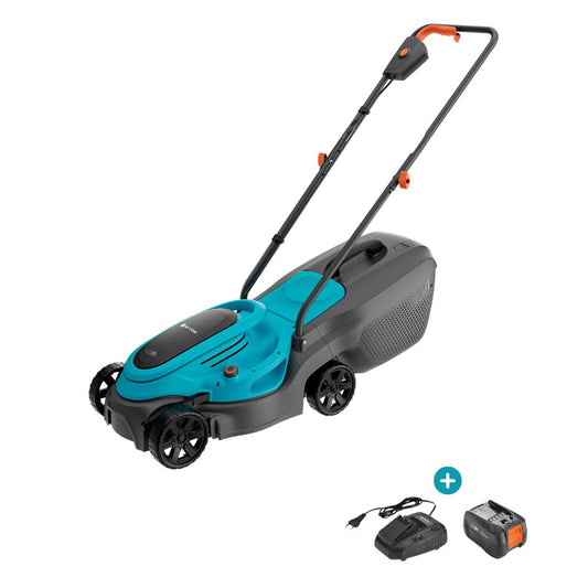 Gardena EasyMax+ 32/18V Ready-to-Use Set Cordless Lawnmower including Power for All Battery | Lightweight and Maneuverable