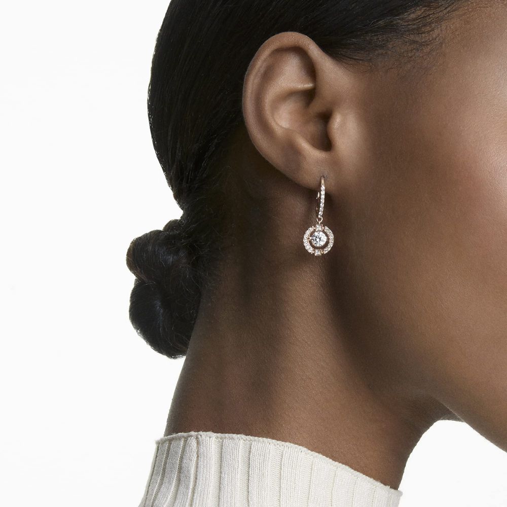 Swarovski 'Una' women's earrings with rose gold alloy layer