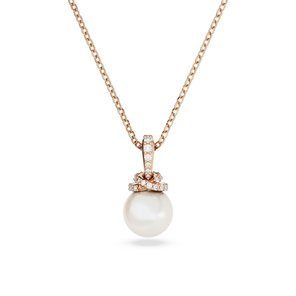 Swarovski 'Originally' Kristallperle-Anhänger für Damen: Halskette mit Roségold-Legierungsschicht