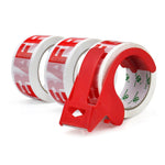 BOMEI PACK Parcel Tape for Packing Packages (3 Rolls - Red Fragile)