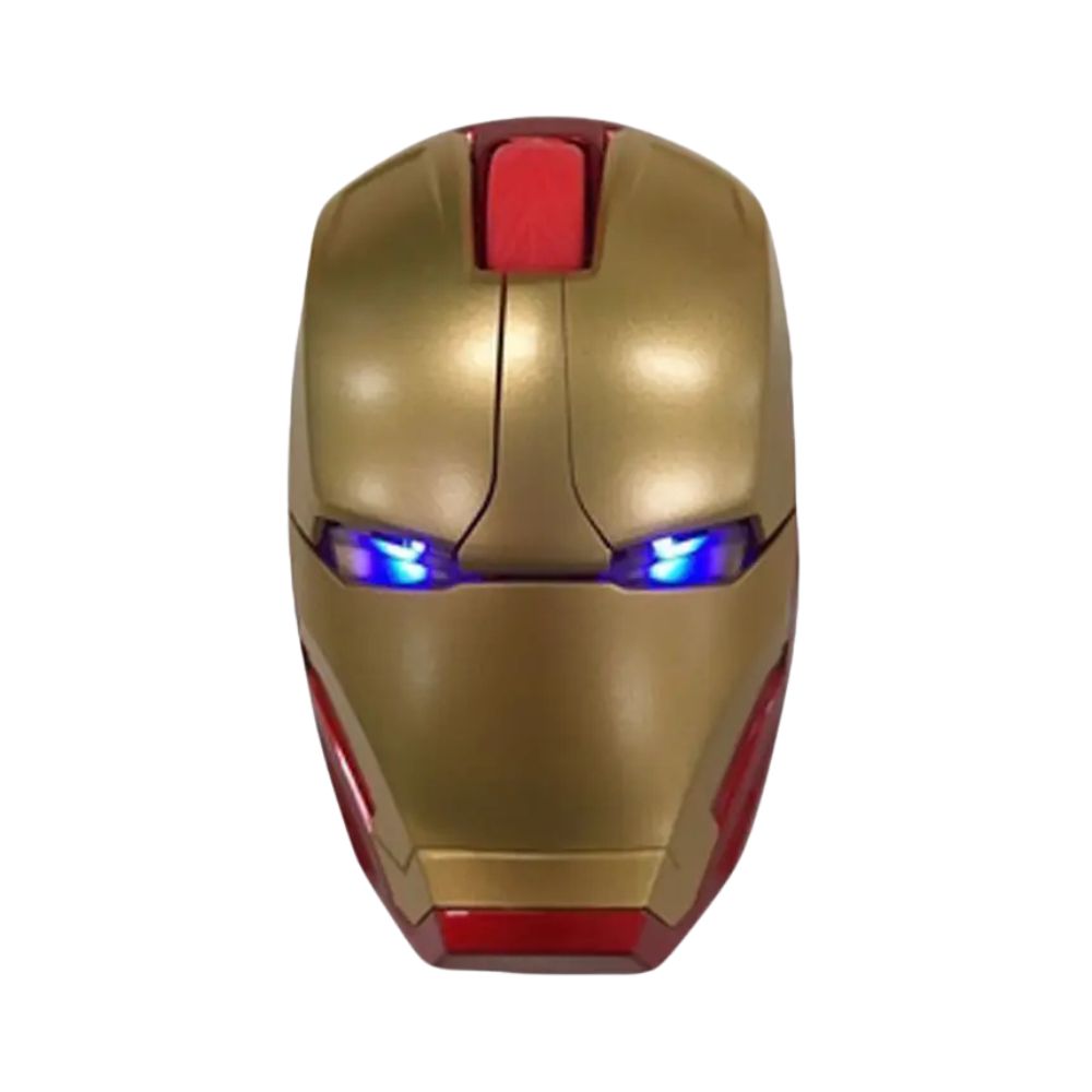 Iron Man Wireless-Maus: Ergonomisch, 2.4G USB Funk, LED-Licht, 1600DPI, leiser Klick, für PC, Laptop, MacBook