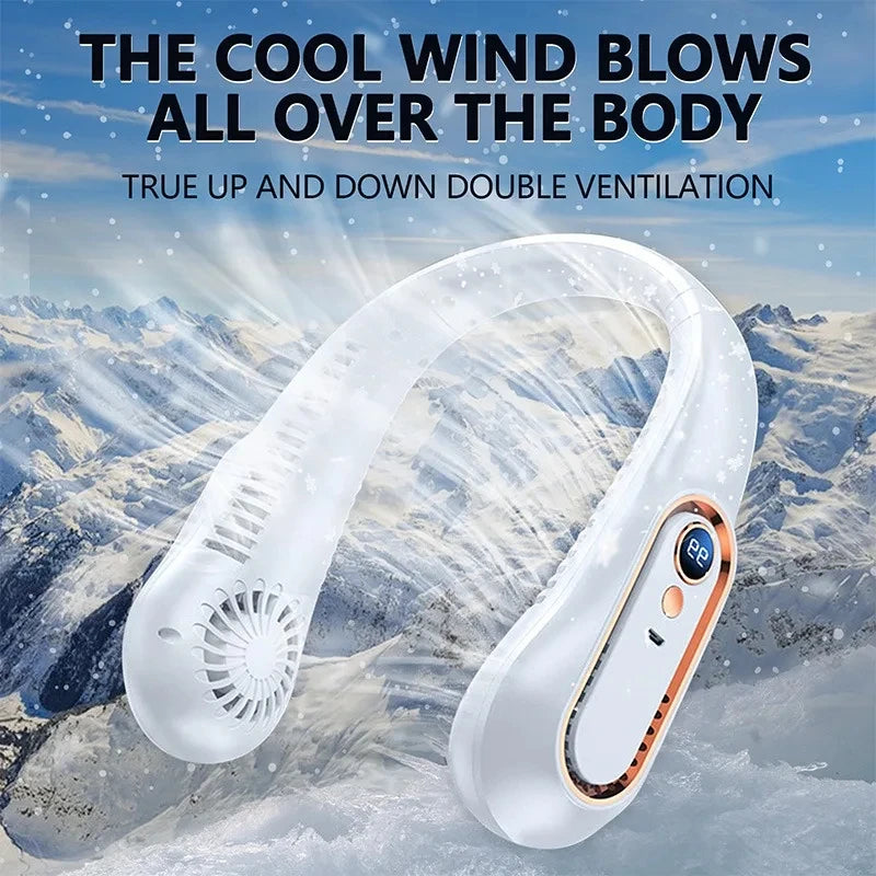 Hands-Free Halsventilator | USB Wiederaufladbar, 5 Geschwindigkeiten, 3600 mAh
