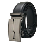 Ceinture en cuir design pour hommes avec boucle automatique en alliage
