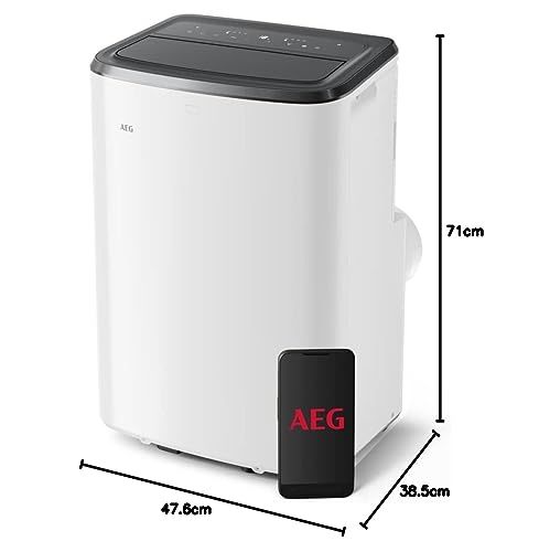AEG Comfort 6000 Mobiles Klimagerät (AXP26U339CW): LED-Display,Touch-Bedienung, App-Steuerung