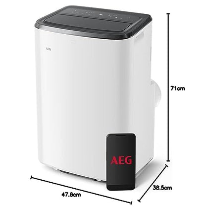 AEG Comfort 6000 Mobiles Klimagerät (AXP26U339CW): LED-Display,Touch-Bedienung, App-Steuerung