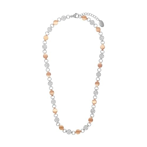 s.Oliver stainless steel necklace for women with crystals from Swarovski (IP-Rose)