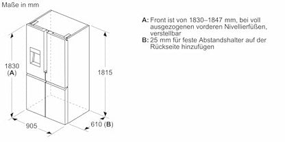 SIEMENS (KF96IAPEA) iQ500 NoFrost Smarter French-Door Kühlschrank: Eis- und Wasserspender, Anti-Fingerprint