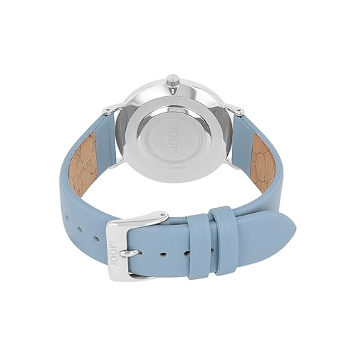 JOOP! Leder Analog Quarz-Armbanduhr für Damen: Blau inkl. Geschenk Box
