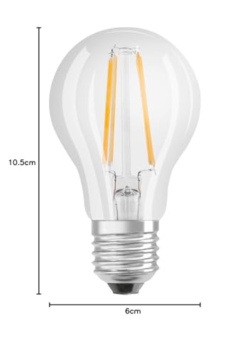 Osram LED Base Classic A-Lampe, Sockel: E27 | (Warmweiß-2700 K: 7W): Klar - 5er Packung