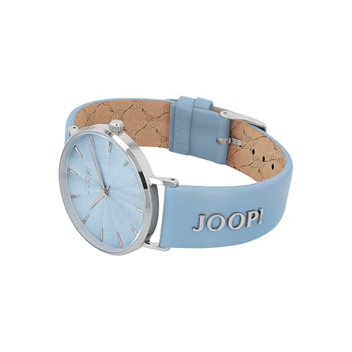 JOOP! Leder Analog Quarz-Armbanduhr für Damen: Blau inkl. Geschenk Box