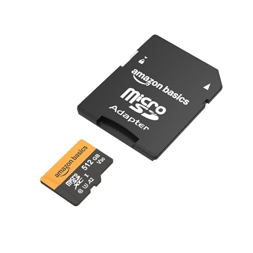 Amazon Basics microSD-Karte 512 GB | UHS-I U3 A2, bis zu 200 MB/s, für 4K/5K-Video