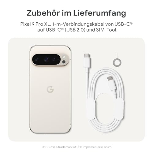Google Pixel 9 Pro XL (128GB) mit Gemini ohne SIM-Lock, Dreifach-Rückkamerasystem, KI-Technologie