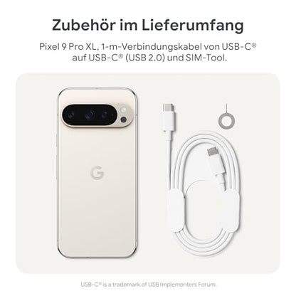 Google Pixel 9 Pro XL (128GB) mit Gemini ohne SIM-Lock, Dreifach-Rückkamerasystem, KI-Technologie