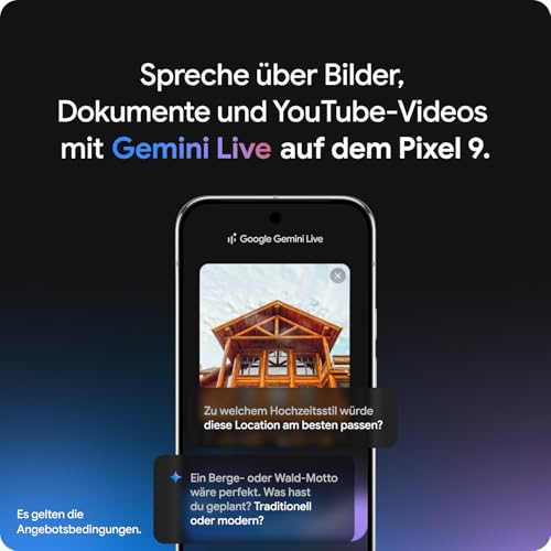 Google Pixel 9 Pro XL (128GB) mit Gemini ohne SIM-Lock, Dreifach-Rückkamerasystem, KI-Technologie
