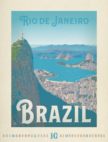Travel Time Poster Calendar 2026 | High-quality vintage calendar in large portrait format (50x66cm)