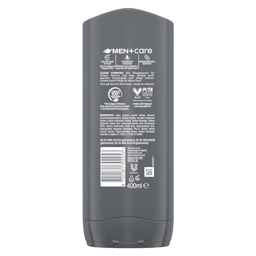 Dove Men+Care 3-in-1 Shower Gel 'Clean Comfort' Shower Gel for Body, Face and Hair (6x400ml)