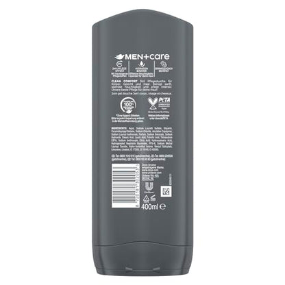 Dove Men+Care 3-in-1 Shower Gel 'Clean Comfort' Shower Gel for Body, Face and Hair (6x400ml)
