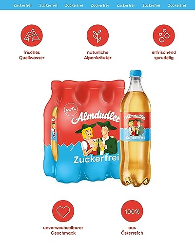 Almdudler Austrian Alpenkräuterlimonade (6x 1 Liter) mit Alpenkräuter-Geschmack