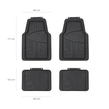 Amazon Basics All-Season Rubber Floor Mats (4 Pack) for Cars, SUVs, and Trucks (Black)
