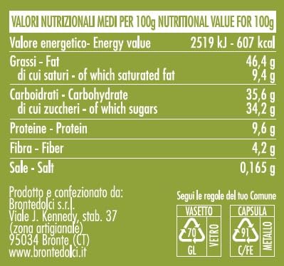 Brontedolci Pistaziencreme süß mit 40% Pistazien aus Sizilien-Ätna (2x 190g)