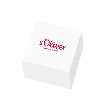 s.Oliver Edelstahl Damenring mit Kristall in Roséfarben inkl. Geschenk Box