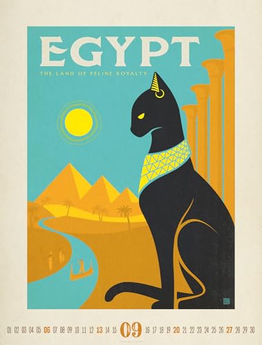 Travel Time Poster Calendar 2026 | High-quality vintage calendar in large portrait format (50x66cm)