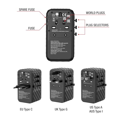 Verbatim UTA‑06 - Universal 5-in-1 travel adapter with GaN technology &amp; fast charging function
