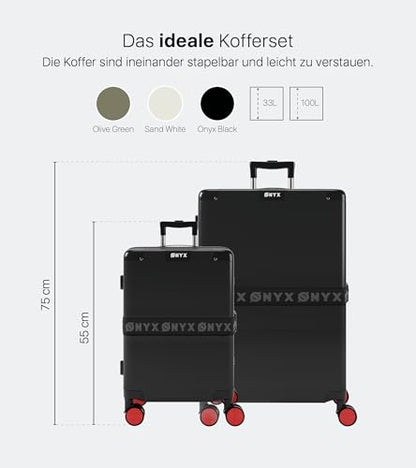 ONYX Hartschalen Reisekoffer-Set (2-teilig) mit Aluverschlüssen, TSA-Schloss, 360°-Rollen