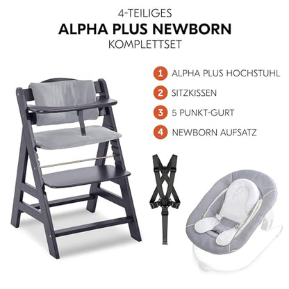 2-in-1 Bouncer Hauck Hochstuhl (Dunkelgrau): Höchster Komfort, Verstellbar inkl. Sitzauflage