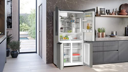 SIEMENS (KF96IAPEA) iQ500 NoFrost Smarter French-Door Kühlschrank: Eis- und Wasserspender, Anti-Fingerprint