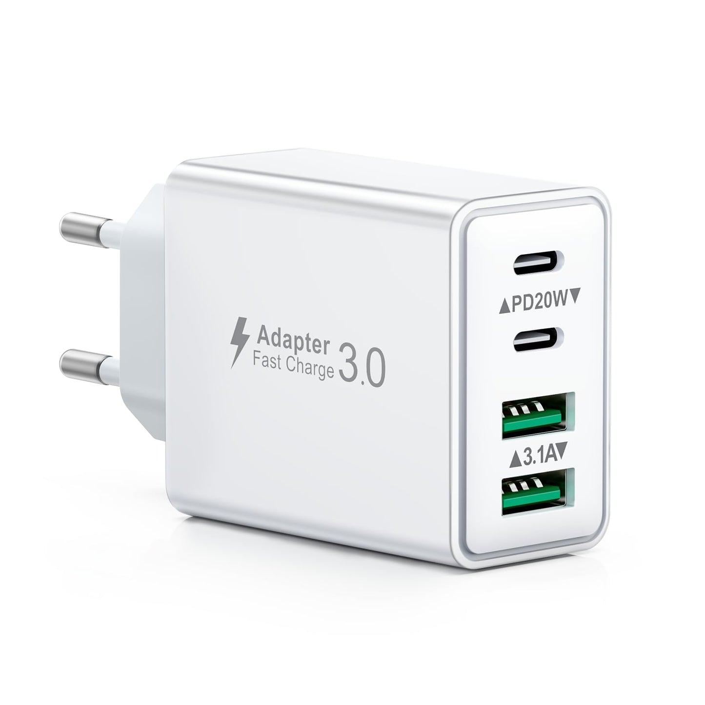 USB-C Ladegerät (40W) 4-Ports Schnellladegerät für iPhone, iPad, Samsung und mehr
