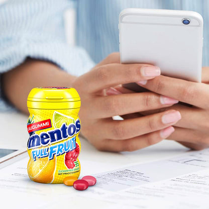Mentos Chewing Gum Full Fruit (6 x 35 pieces) in three varieties with fruit flavor &amp; liquid filling