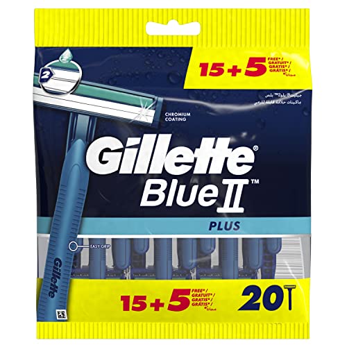Gilette Blue2 Plus | Disposable Blades for Men (20 Pack)