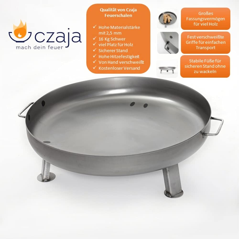 Czaja® fire bowl 'Bonn' (Ø 80cm) with water drainage hole: Large fire pit for the garden