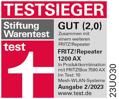 AVM FRITZ!Repeater 1200 AX - WLAN Mesh Repeater mit Wi-Fi 6 & Gigabit-LAN
