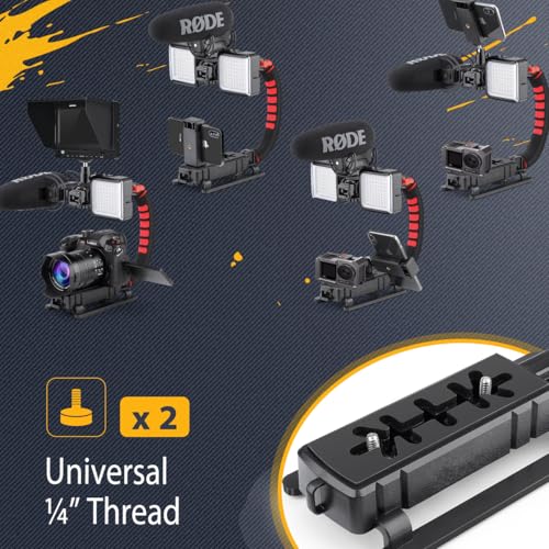 Triple handheld stabilizer for action cameras, DSLRs and smartphones
