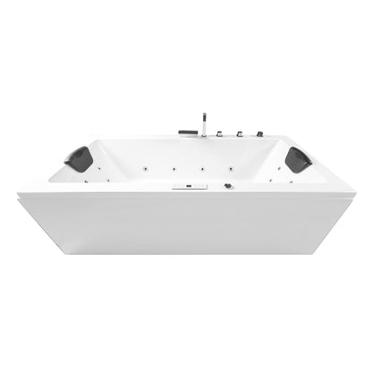 Basera® Premium Indoor-Whirlpool 'Naxos' mit 24 Massagedüsen: Heizung, LED, Touchpanel, Bluetooth