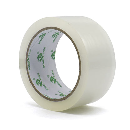 BOMEI PACK Parcel Tape Set | 6 rolls of clear 66m each + dispenser, versatile &amp; easy to unwind