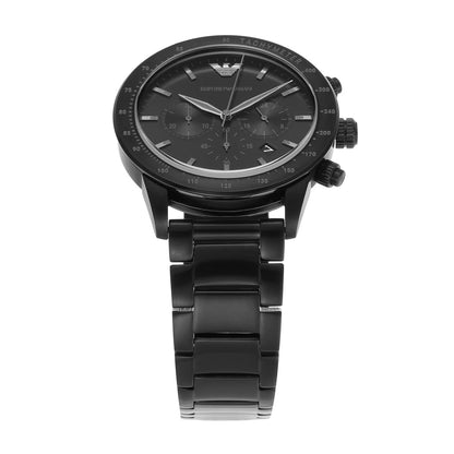 Emporio Armani 'AR11242' Chronograph-Herrenuhr (43mm): Schwarzes Edelstahlgehäuse