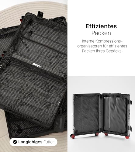 ONYX Hartschalen Reisekoffer-Set (2-teilig) mit Aluverschlüssen, TSA-Schloss, 360°-Rollen