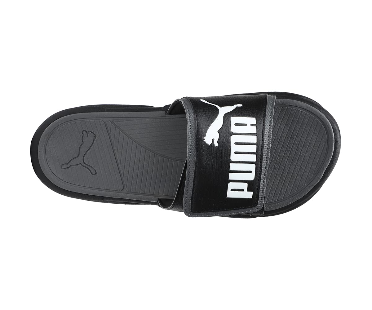 PUMA Black/White Unisex Royalcat Comfort Slide Beach Sandals with EVA Outsole