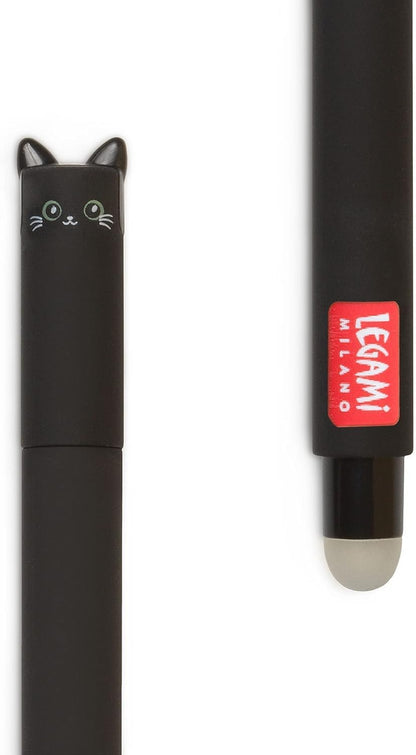 Legami Set mit 7 radierbaren Gelstiften mit thermoempfindlicher Radiertinte, verschiedene Tintenfarben und Schaftdesigns, 0,7 mm Spitze, Designs: Katze, Biene, Corgi, Giraffe, Panda, Hai, Nilpferd