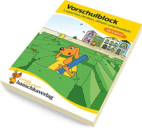Vorschulblock ab 5 Jahre für Junge und Mädchen: Logisches Denken, rätseln und knobeln