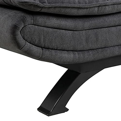 AC Design Furniture 'Jasper' Bettcouch in Dunkelgrau/Schwarz: Schlafsofa mit 3 Liegepositionen
