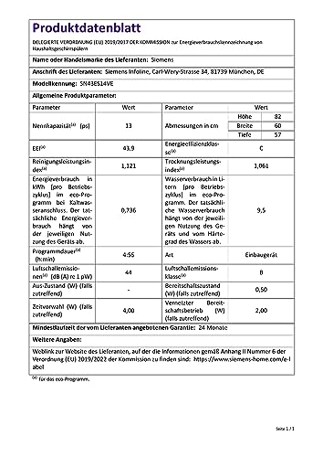 Siemens iQ300 Smarter Geschirrspüler (SN43ES14VE) mit Besteckschublade - 60cm