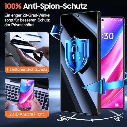 Samsung Galaxy S25 Ultra Anti-Spy Sichtschutzfolie (2er Pack): Automatische Staubentfernung